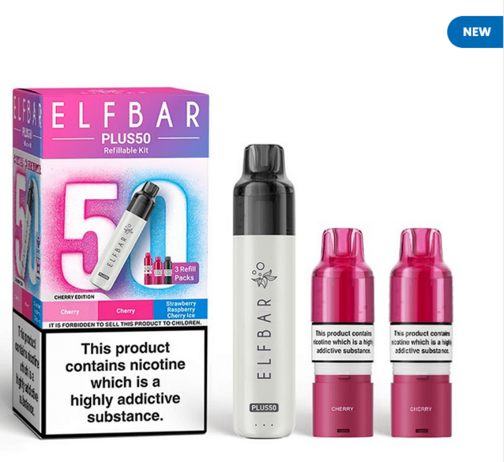 Elf Bar Plus50 Refillable Pod Vape Kit Cherry Edition