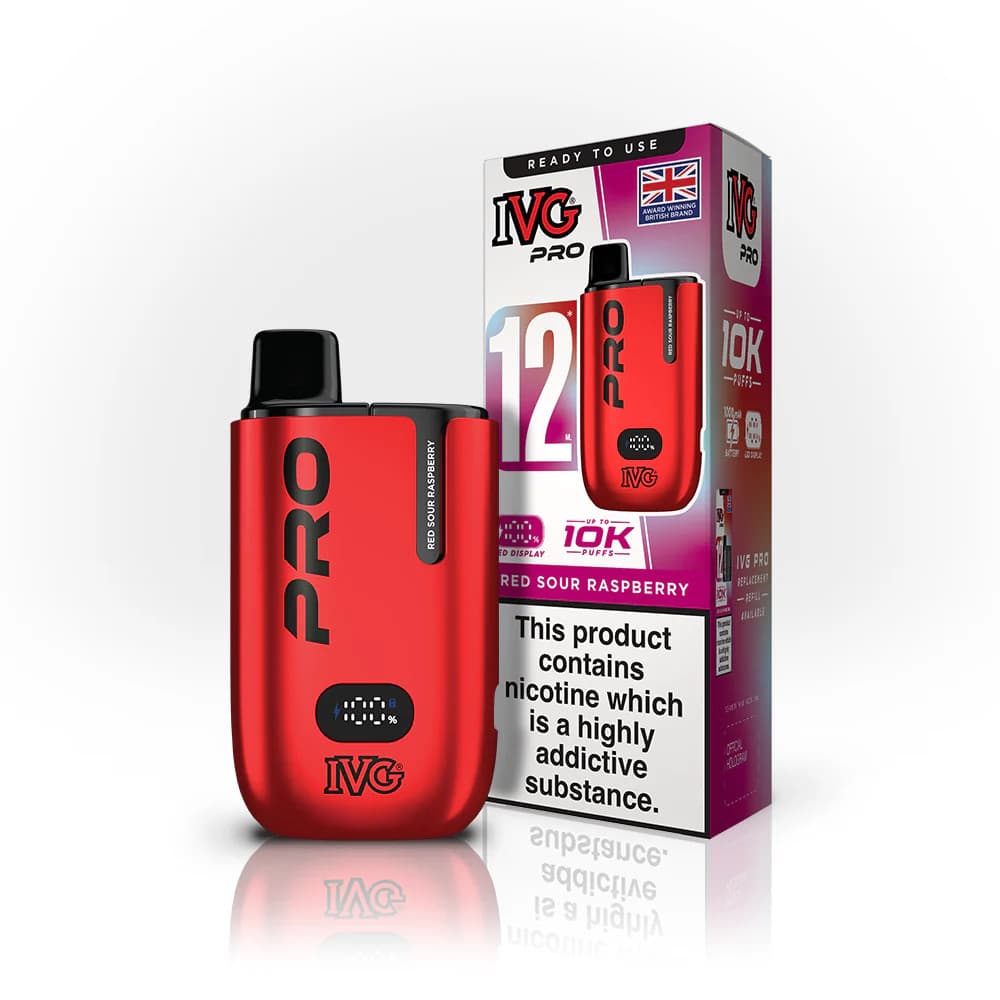  Red Sour Raspberry IVG Pro 12 10K Vape Kit