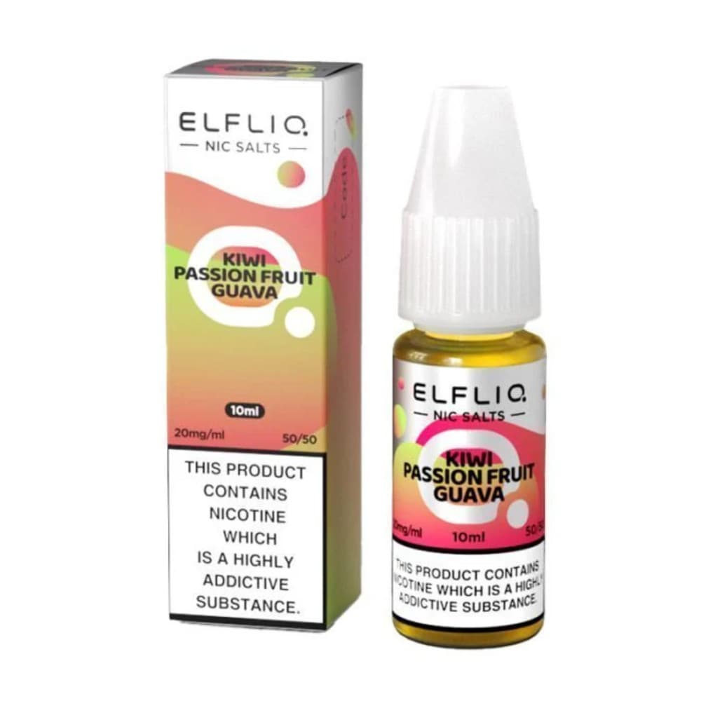  Kiwi Passion Fruit Guava / 10mg Elf Bar Elfliq Nic Salt E-Liquids 10ml 