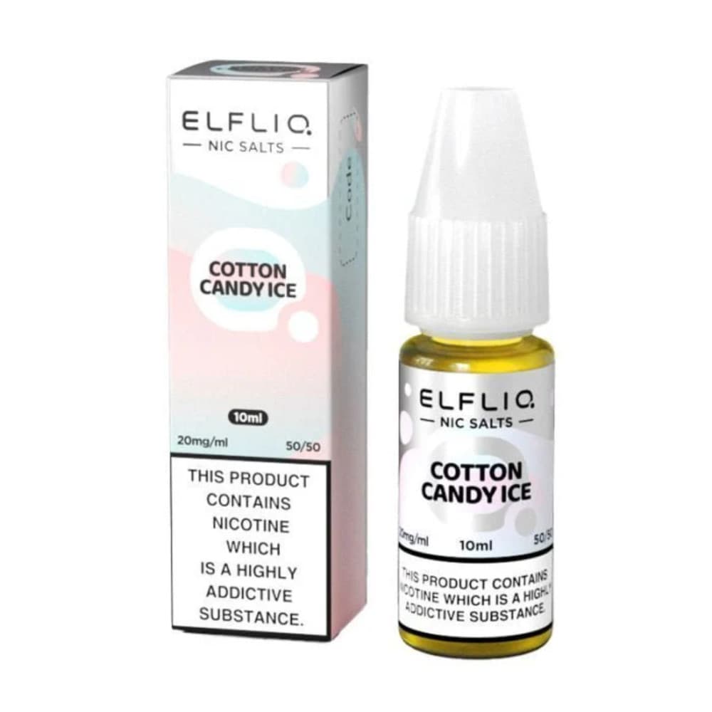  Cotton Candy Ice / 10mg Elf Bar Elfliq Nic Salt E-Liquids 10ml 