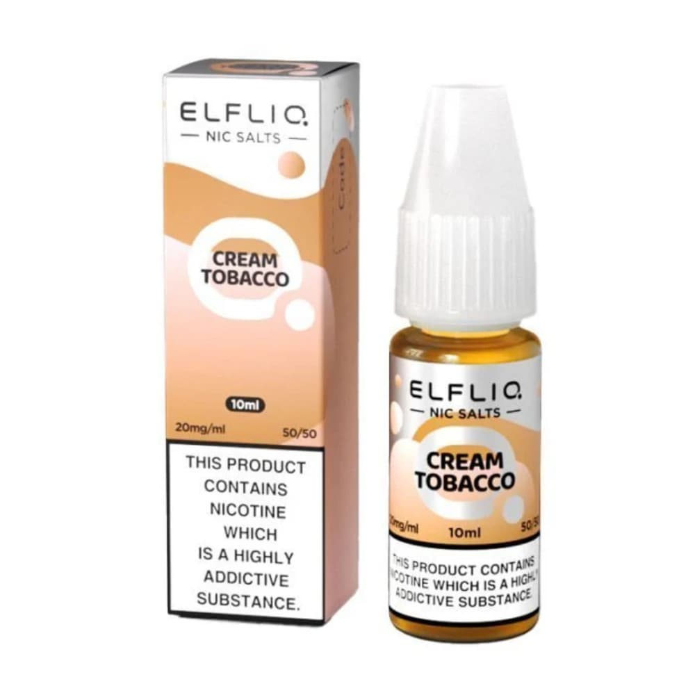  Cream Tobacco / 10mg Elf Bar Elfliq Nic Salt E-Liquids 10ml 