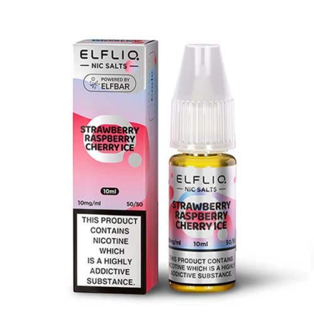  Strawberry Raspberry Cherry Ice / 10mg Elf Bar Elfliq Nic Salt E-Liquids 10ml 