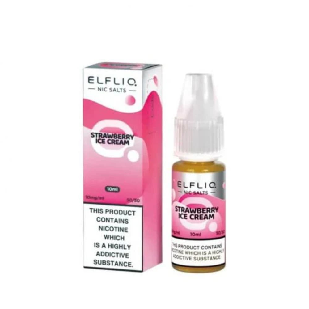  Strawberry Ice Cream / 10mg Elf Bar Elfliq Nic Salt E-Liquids 10ml 