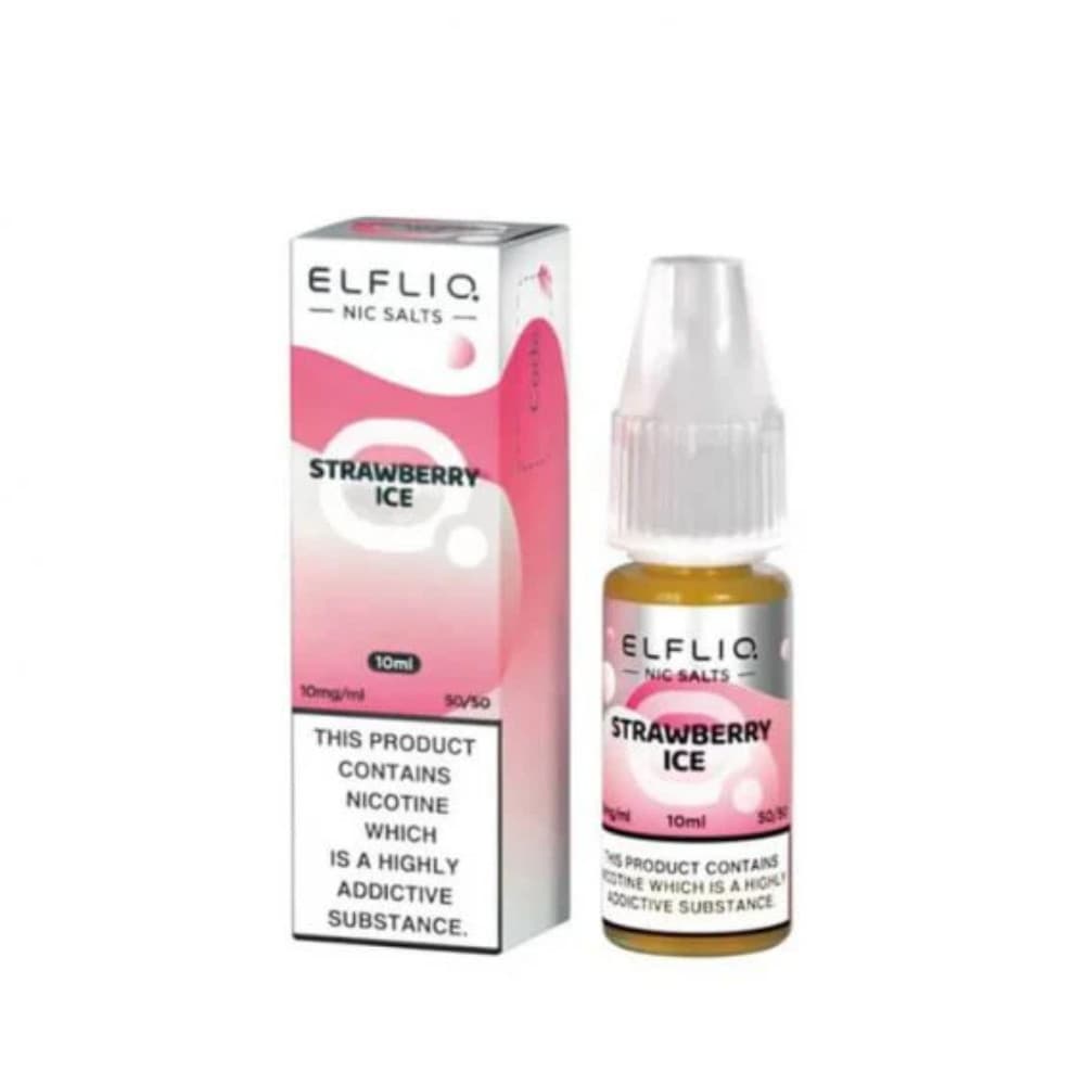  Strawberry Ice / 10mg Elf Bar Elfliq Nic Salt E-Liquids 10ml 