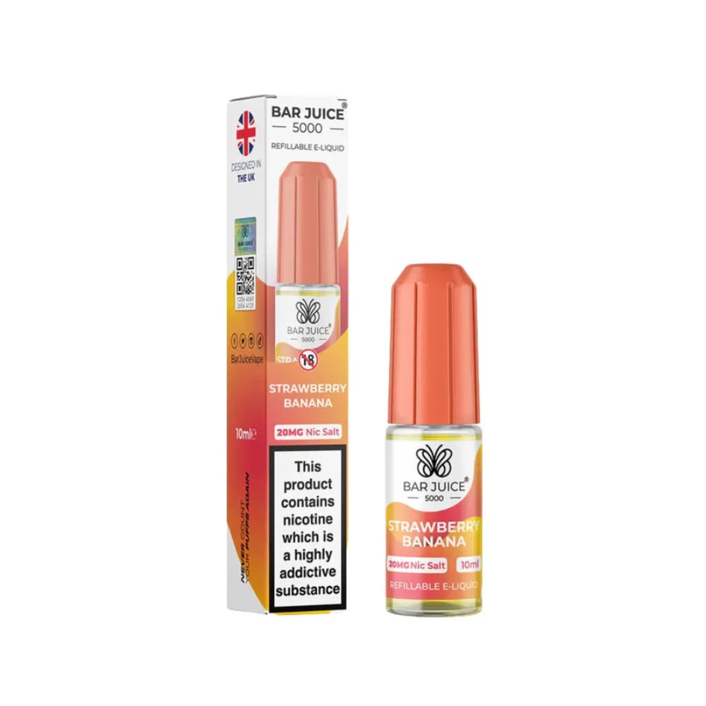  Strawberry Banana / 10mg Bar Juice 5000 Nic Salts E-Liquids 10ml 