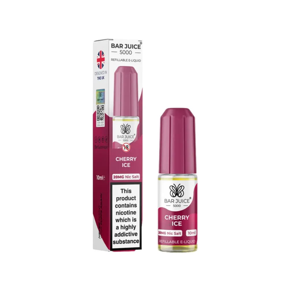  Cherry Ice / 10mg Bar Juice 5000 Nic Salts E-Liquids 10ml 