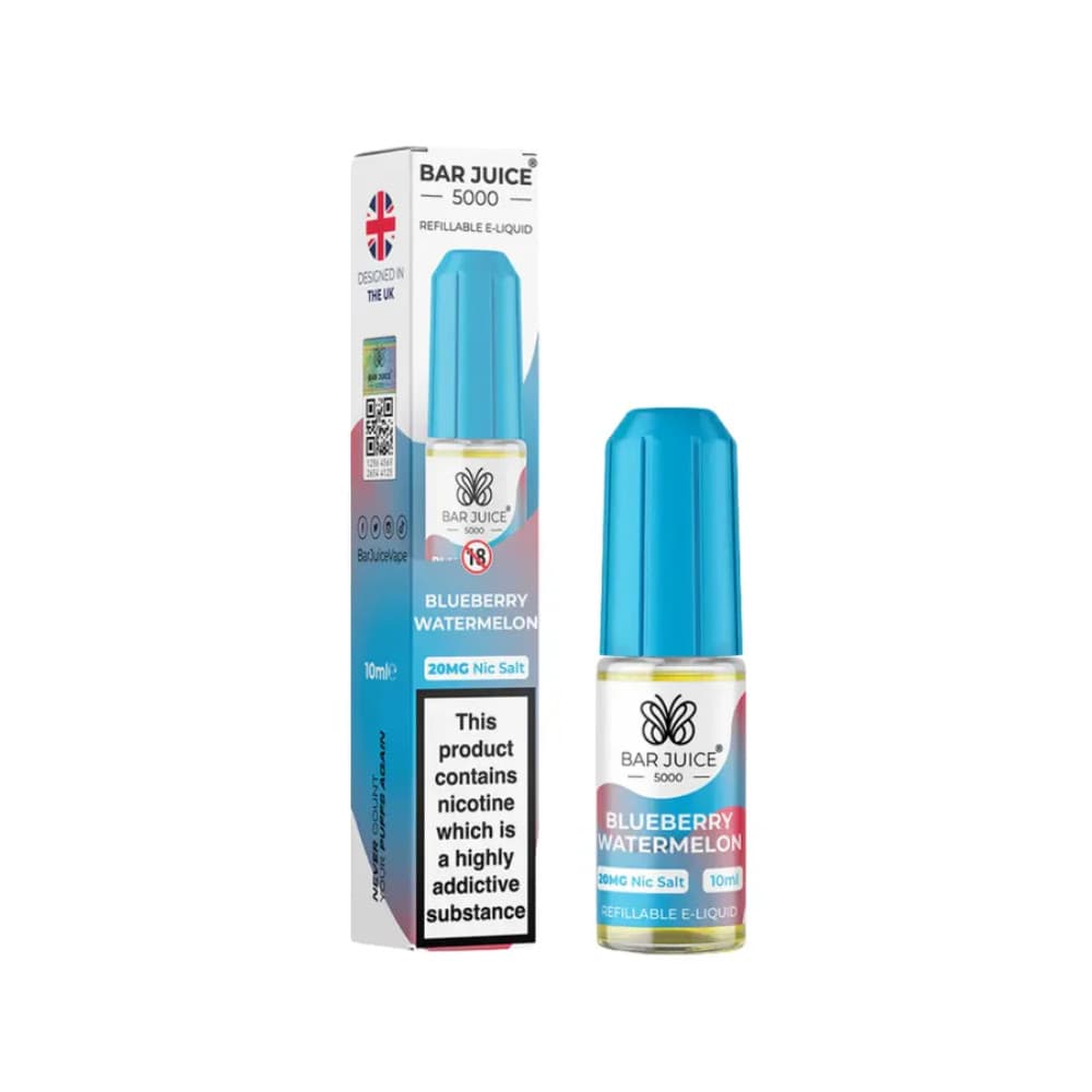  Blueberry Watermelon / 10mg Bar Juice 5000 Nic Salts E-Liquids 10ml 