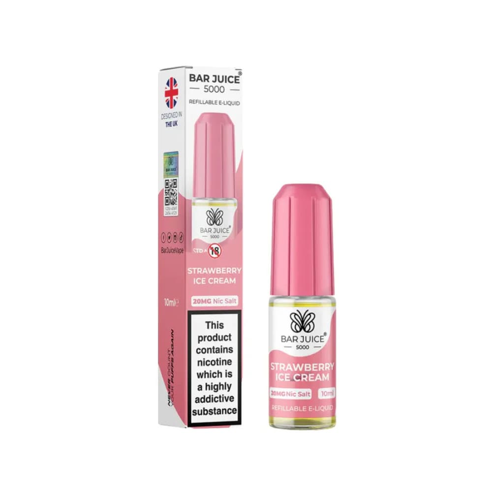  Strawberry Ice Cream / 10mg Bar Juice 5000 Nic Salts E-Liquids 10ml 