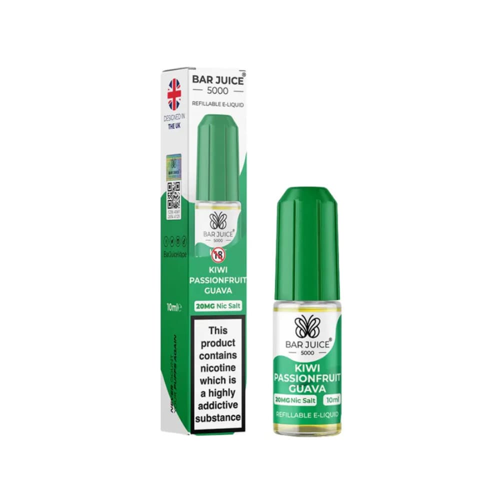  Kiwi Passionfruit Guava / 10mg Bar Juice 5000 Nic Salts E-Liquids 10ml 