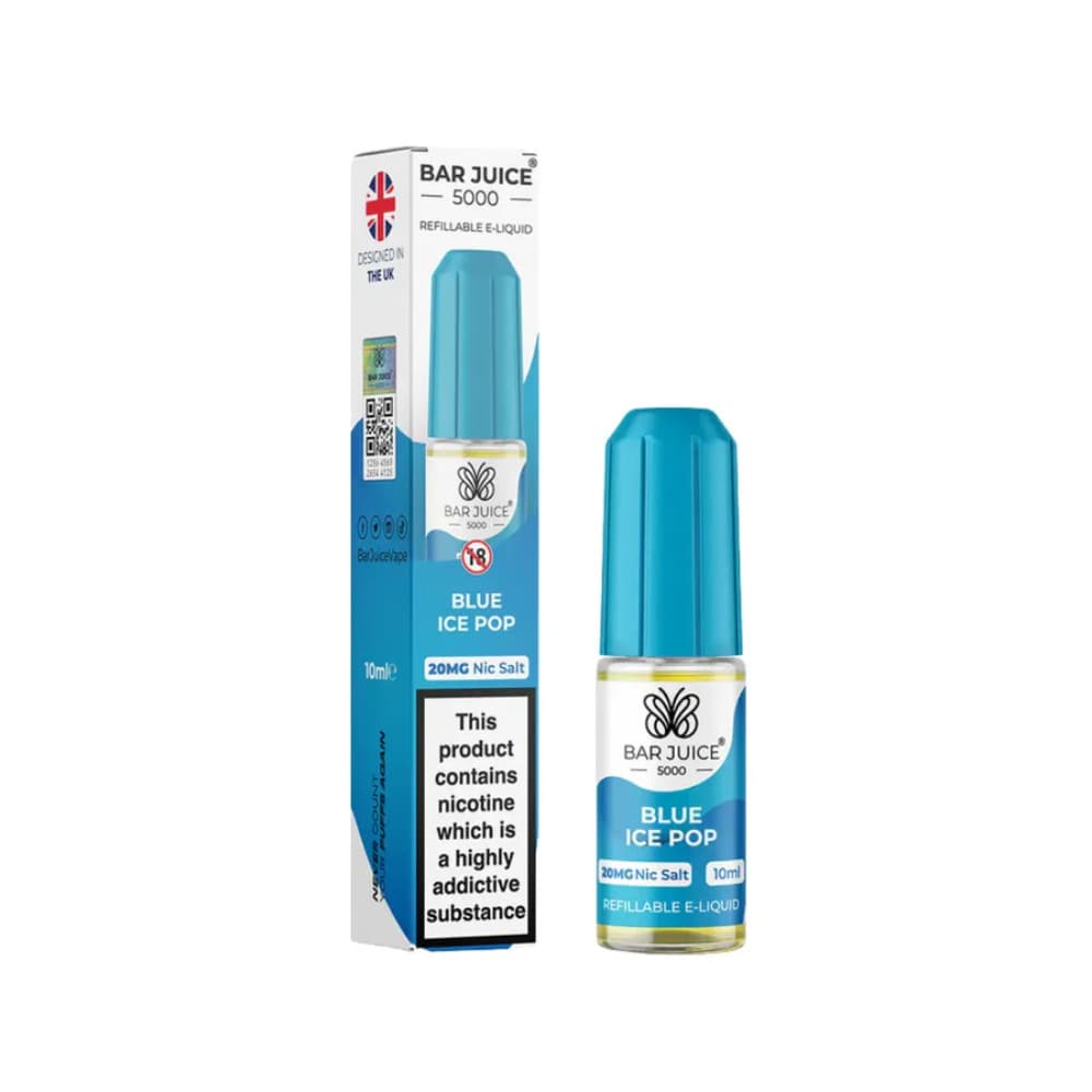  Blue Ice Pop / 10mg Bar Juice 5000 Nic Salts E-Liquids 10ml 