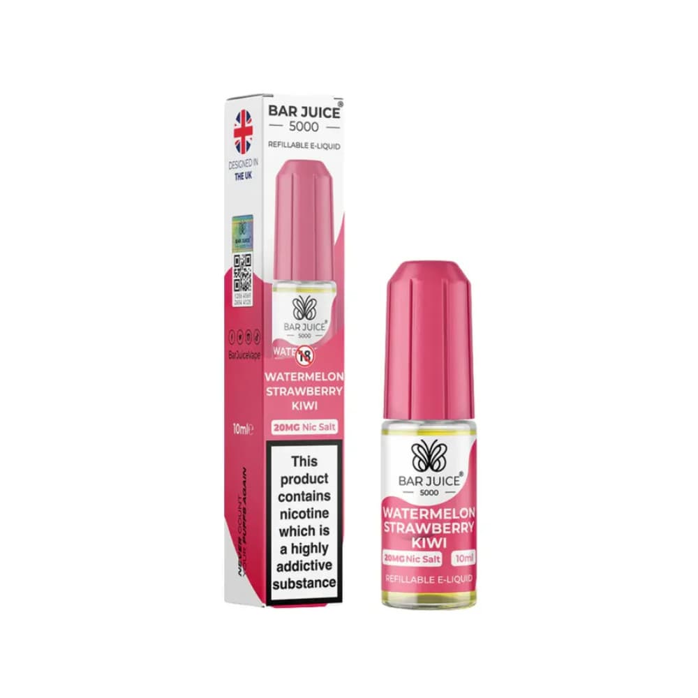  Watermelon Strawberry & Kiwi / 10mg Bar Juice 5000 Nic Salts E-Liquids 10ml 