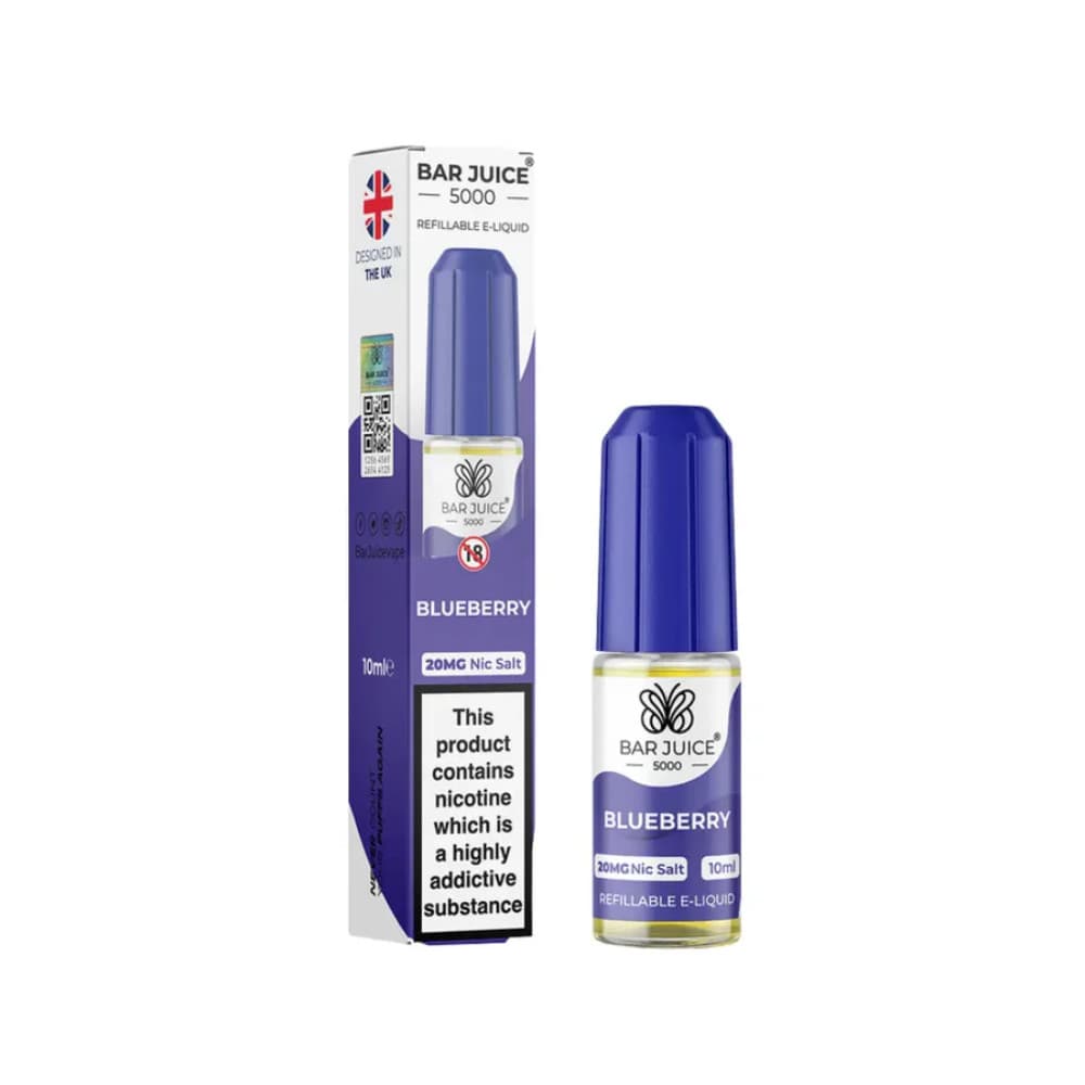  Blueberry / 20mg Bar Juice 5000 Nic Salts E-Liquids 10ml 