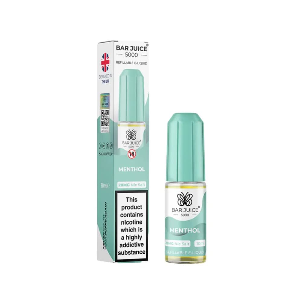  Menthol / 20mg Bar Juice 5000 Nic Salts E-Liquids 10ml 