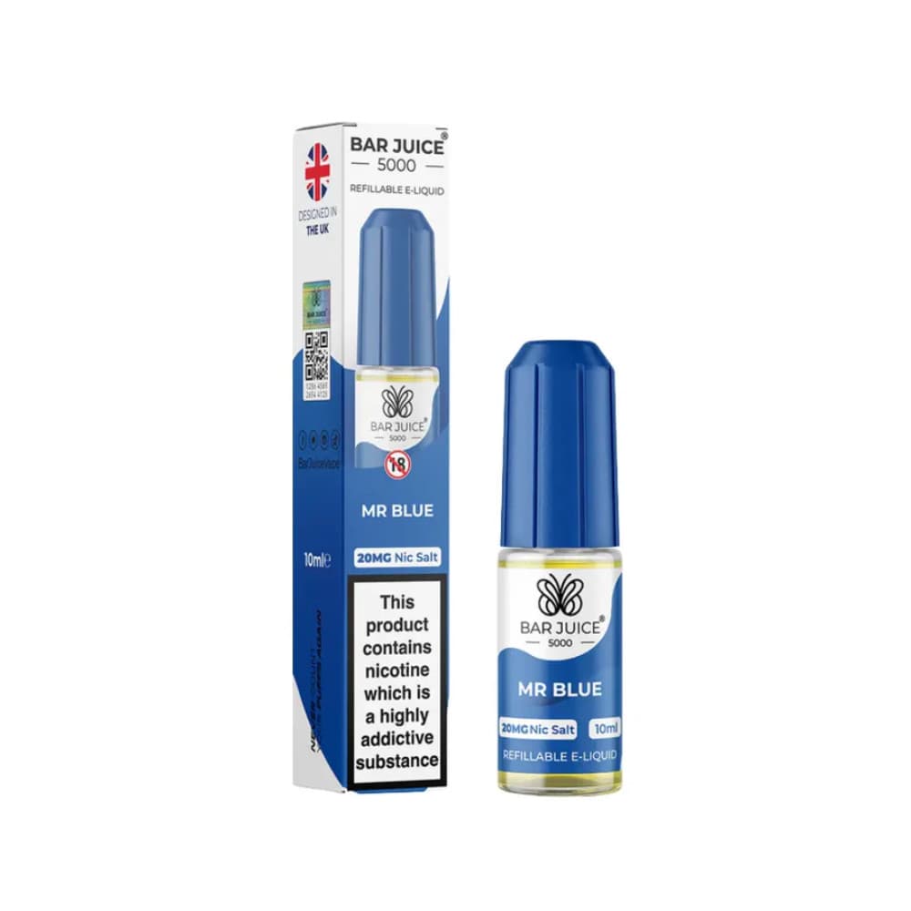  Mr Blue / 20mg Bar Juice 5000 Nic Salts E-Liquids 10ml 