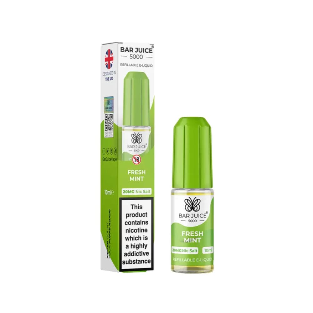  Fresh Mint / 20mg Bar Juice 5000 Nic Salts E-Liquids 10ml 