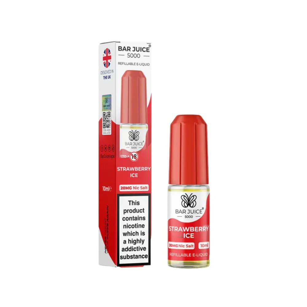  Strawberry Ice / 20mg Bar Juice 5000 Nic Salts E-Liquids 10ml 