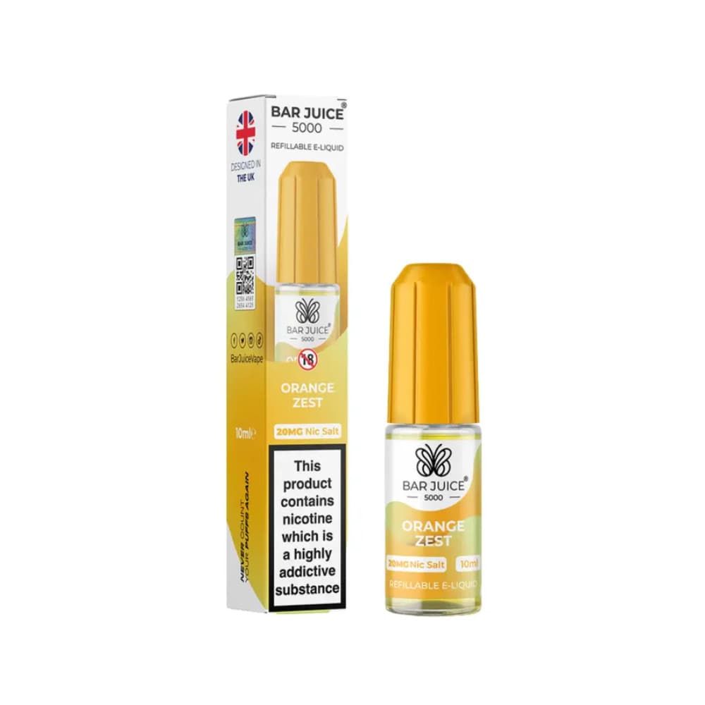  Orange Zest / 20mg Bar Juice 5000 Nic Salts E-Liquids 10ml 