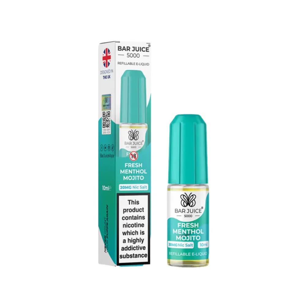  Fresh Menthol Mojito / 20mg Bar Juice 5000 Nic Salts E-Liquids 10ml 