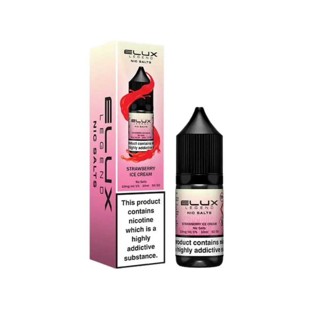  Strawberry Ice Cream / 10mg Elux Legend Nic Salts E-Liquids 10ml 