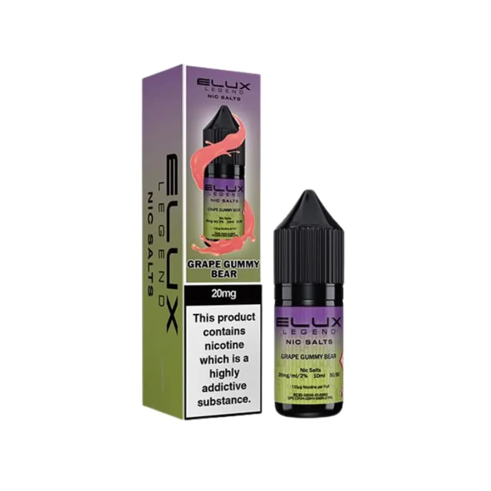  Grape Gummy Bear / 10mg Elux Legend Nic Salts E-Liquids 10ml 