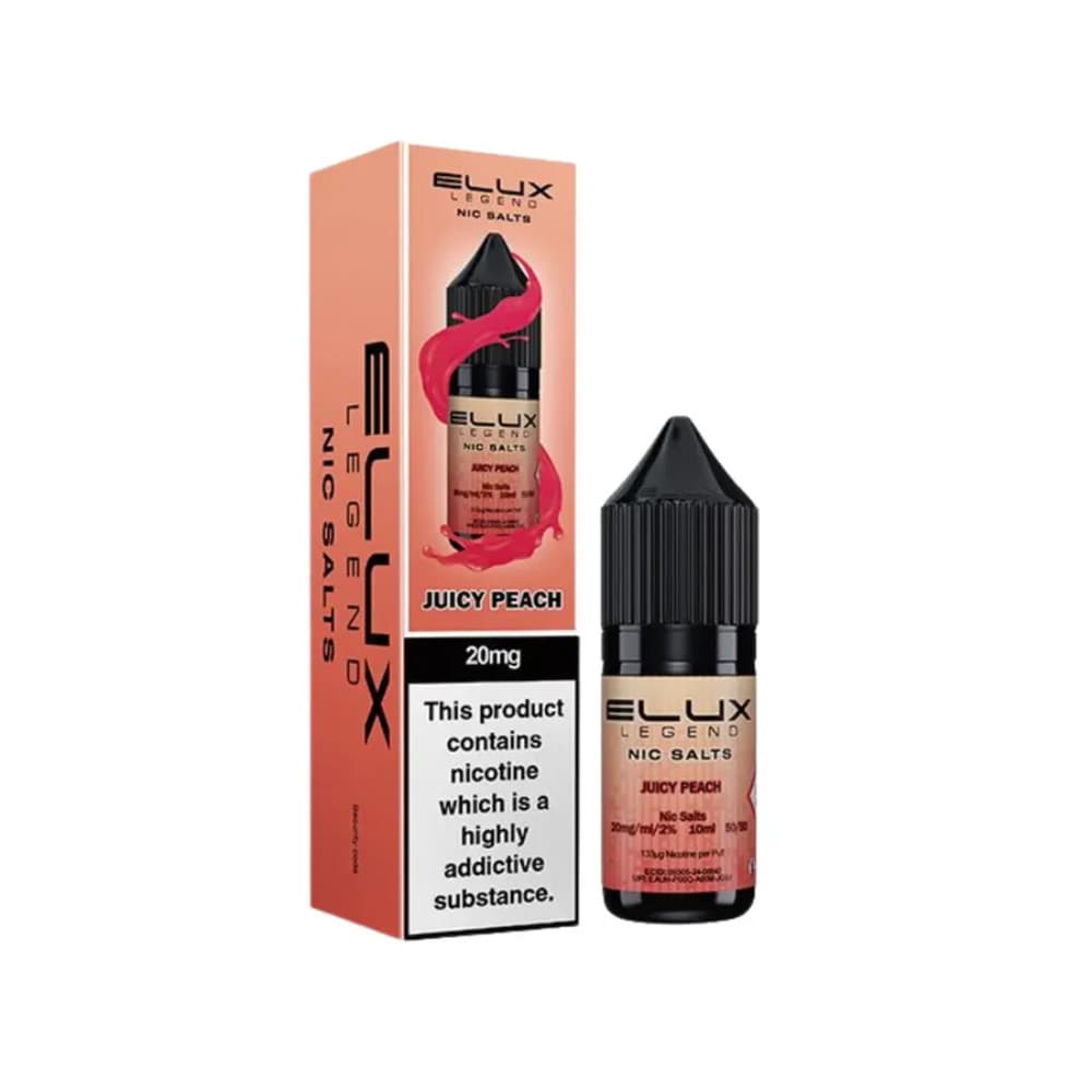  Juicy Peach / 10mg Elux Legend Nic Salts E-Liquids 10ml 