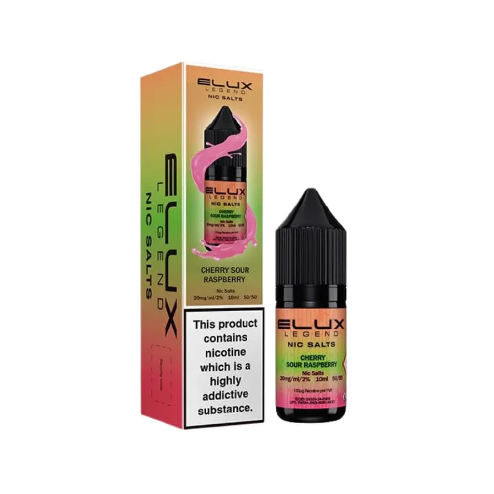  Cherry Sour Raspberry / 20mg Elux Legend Nic Salts E-Liquids 10ml 