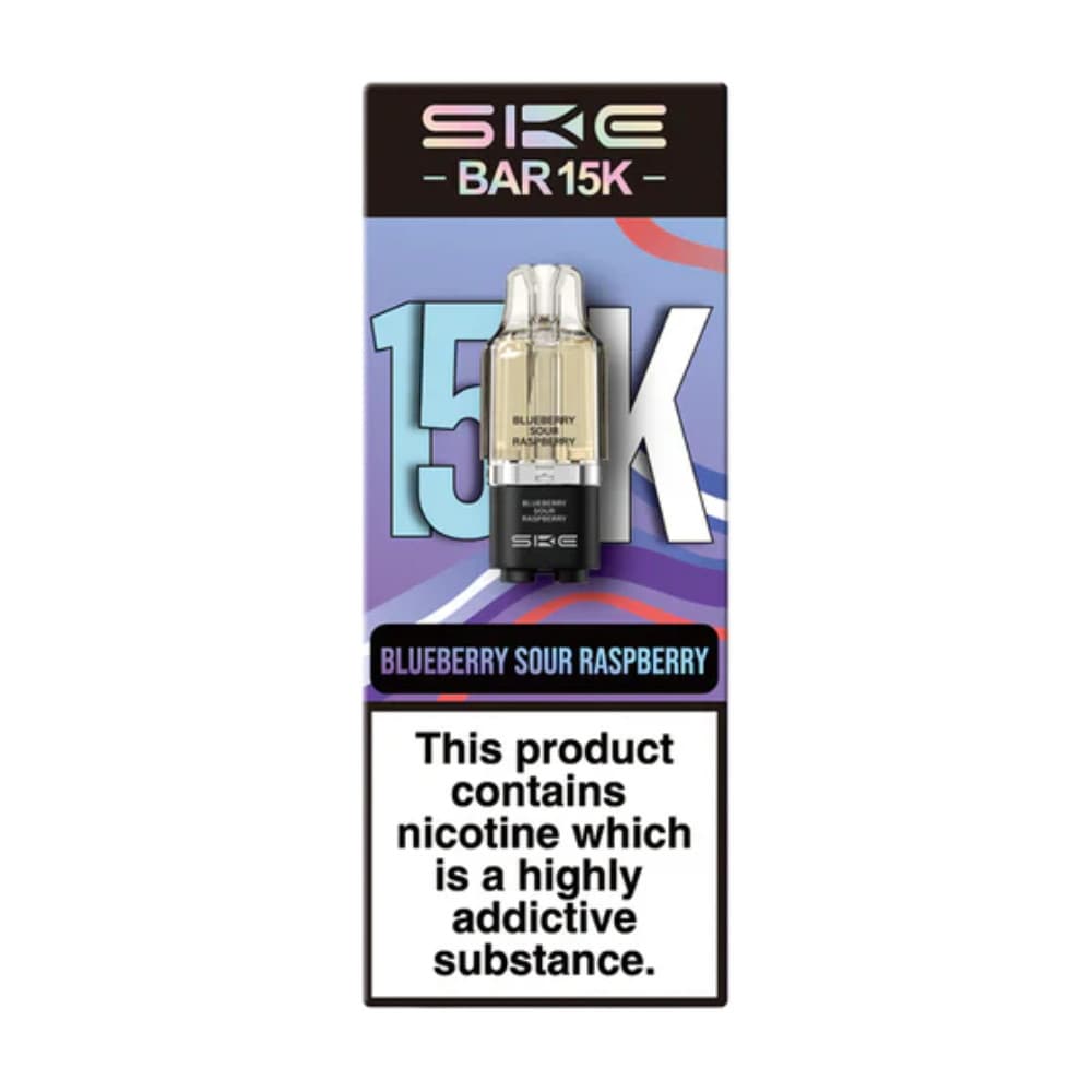  Blue Sour Raspberry Ske Bar 15k Prefilled Pods 