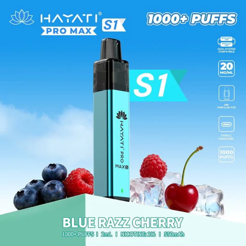  Blue Razz Cherry Hayati Pro Max S1 Vape Kit 
