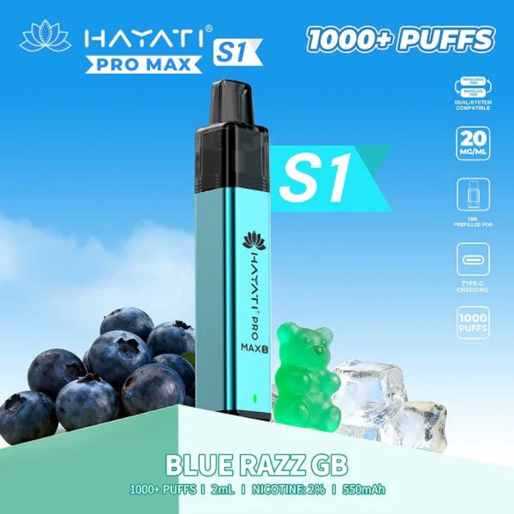  Blue Razz GB Hayati Pro Max S1 Vape Kit 