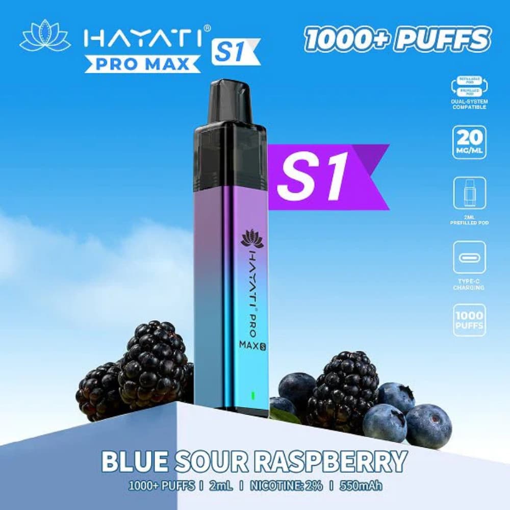  Blue Sour Raspberry Hayati Pro Max S1 Vape Kit 