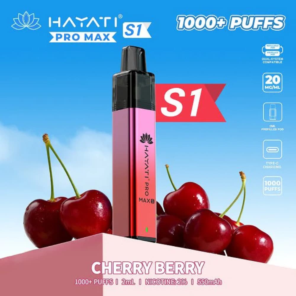  Cherry Berry Hayati Pro Max S1 Vape Kit 