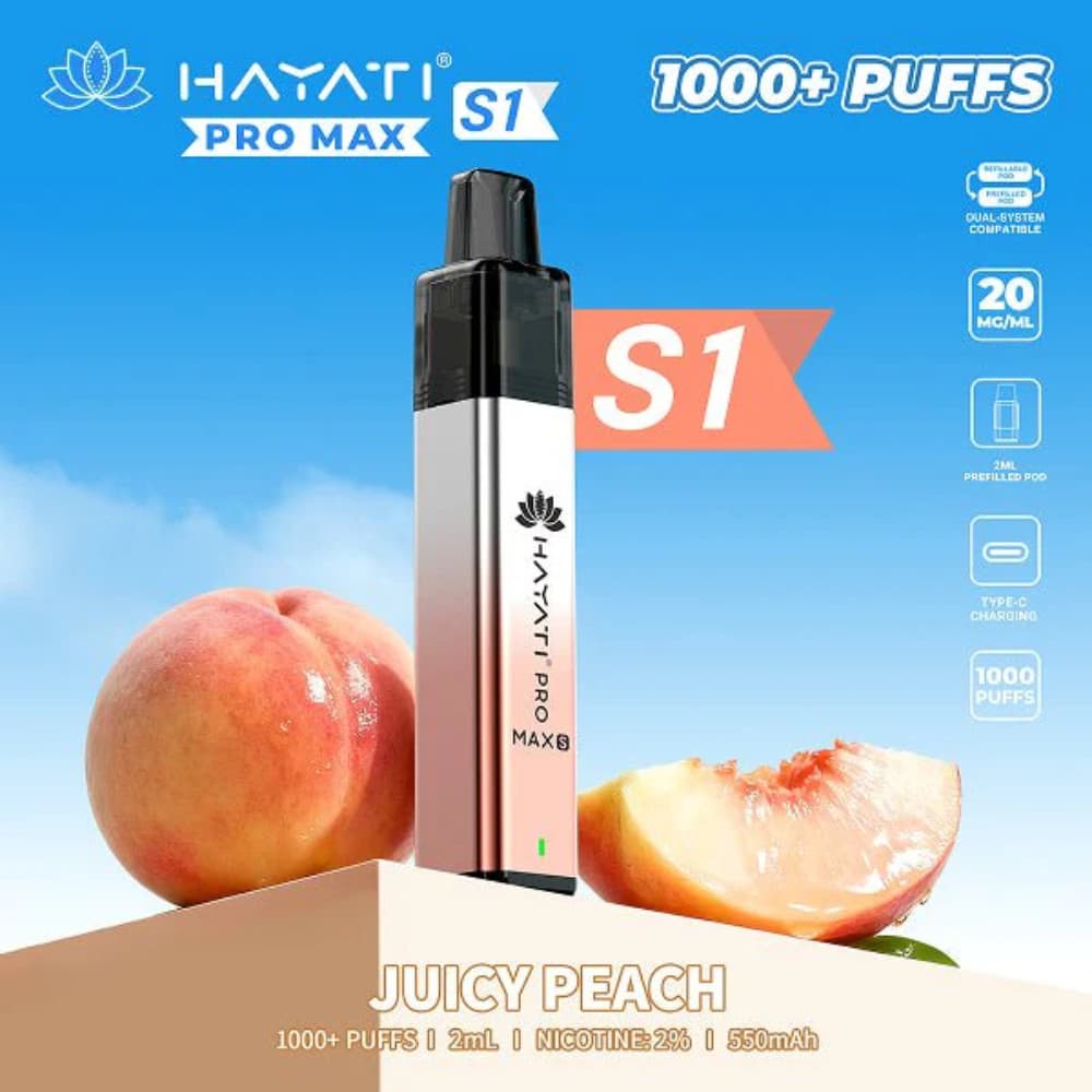  Juicy Peach Hayati Pro Max S1 Vape Kit 