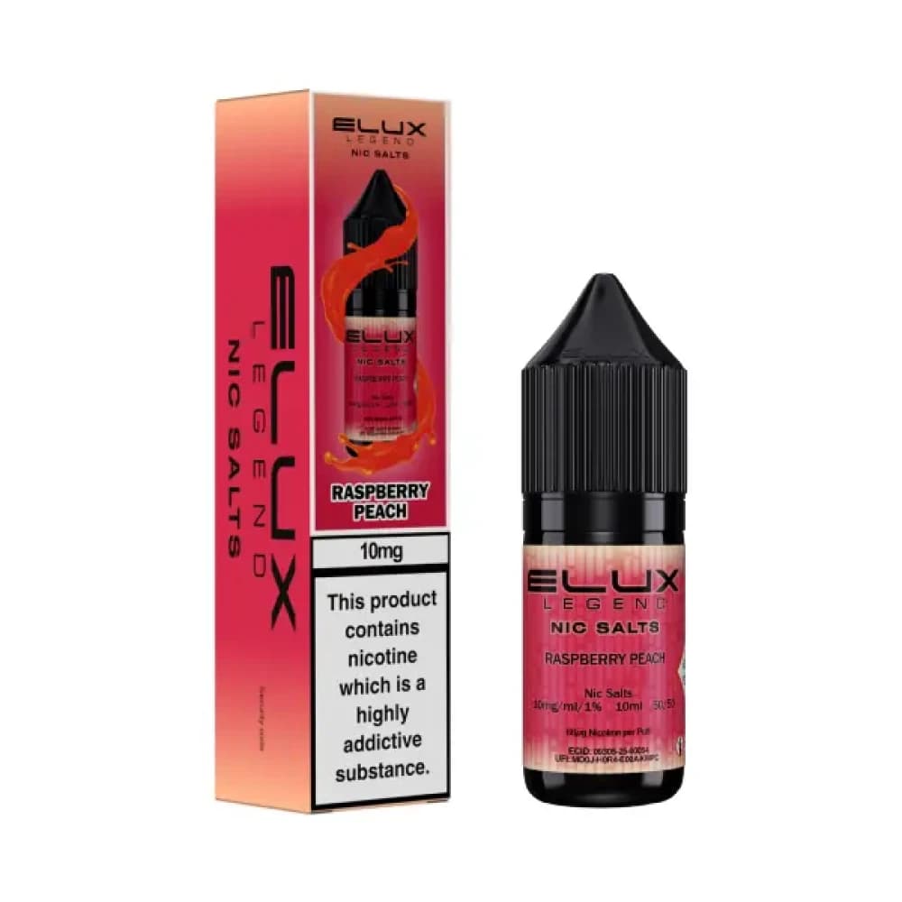  Raspberry Peach / 10mg Elux Legend Nic Salts E-Liquids 10ml 