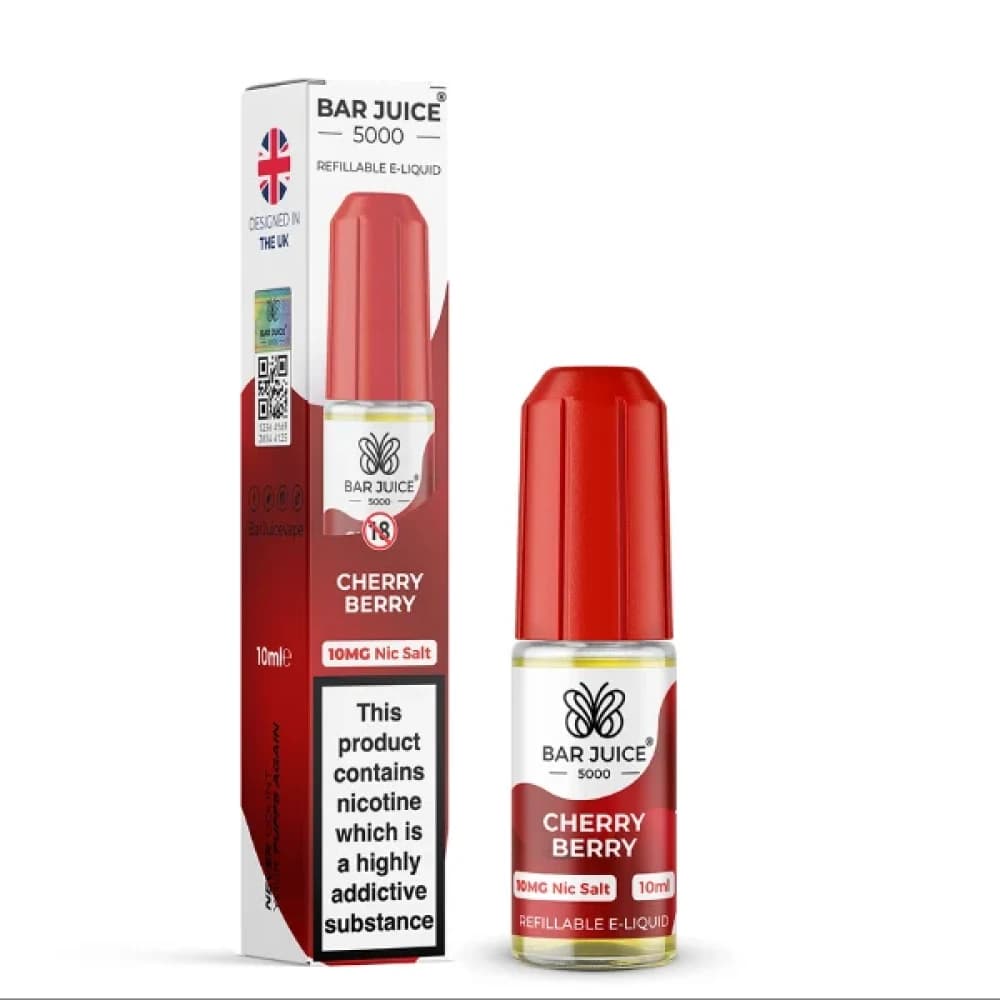  Cherry Berry / 10mg Bar Juice 5000 Nic Salts E-Liquids 10ml 