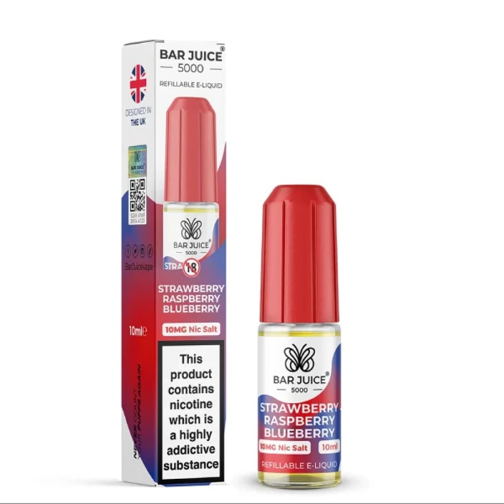  Strawberry Blueberry Raspberry / 10mg Bar Juice 5000 Nic Salts E-Liquids 10ml 