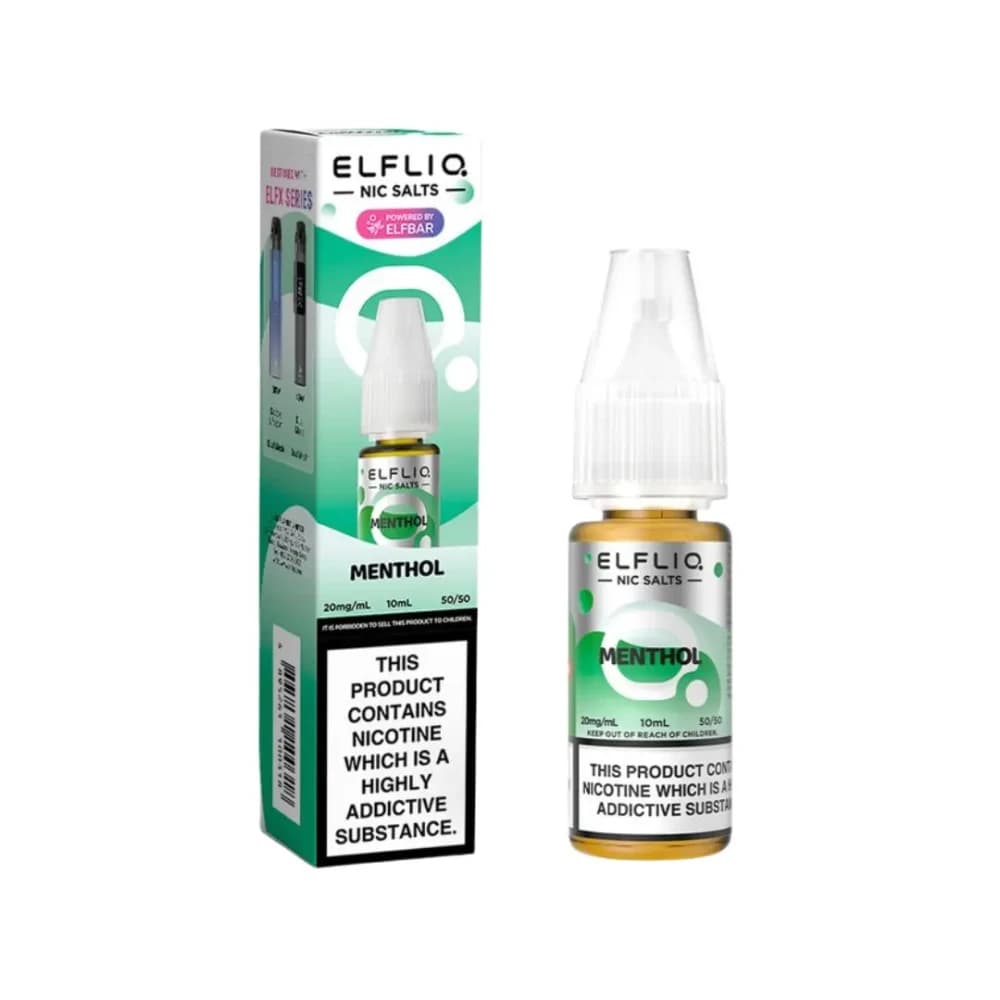  Menthol / 10mg Elf Bar Elfliq Nic Salt E-Liquids 10ml 