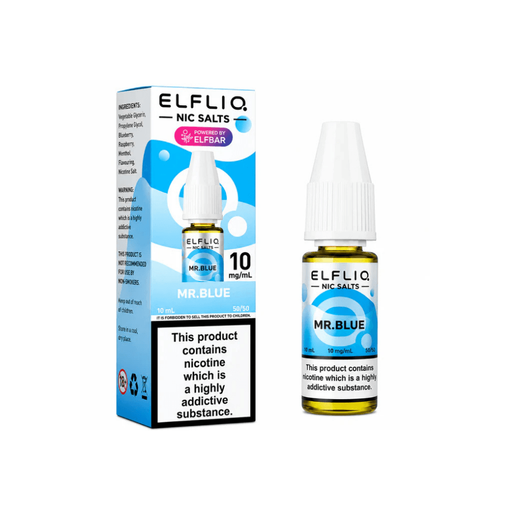  Mr Blue / 10mg Elf Bar Elfliq Nic Salt E-Liquids 10ml 