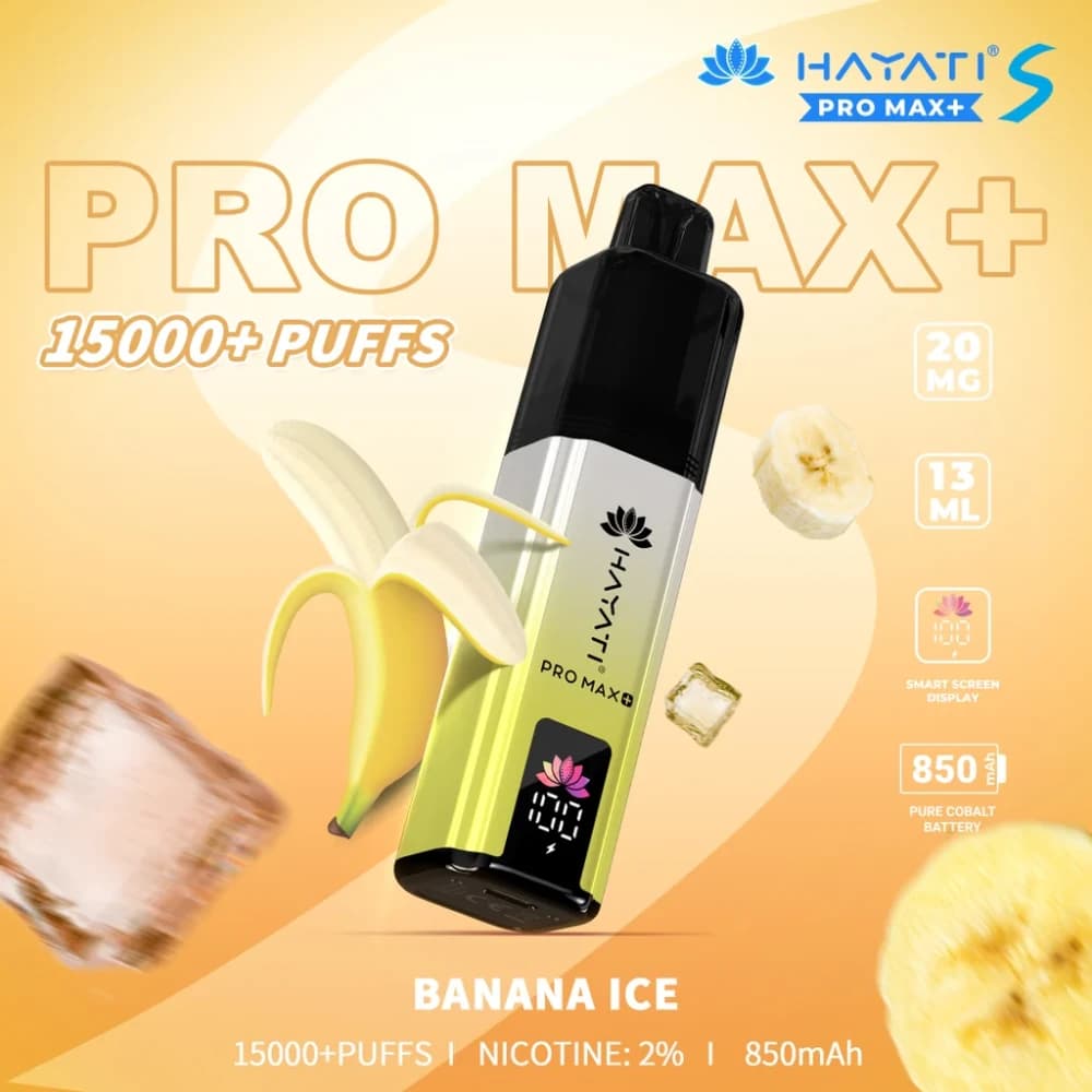 banana ice Hayati Pro Max + Plus S 15000 Prefilled Refill Pods Vape Kit