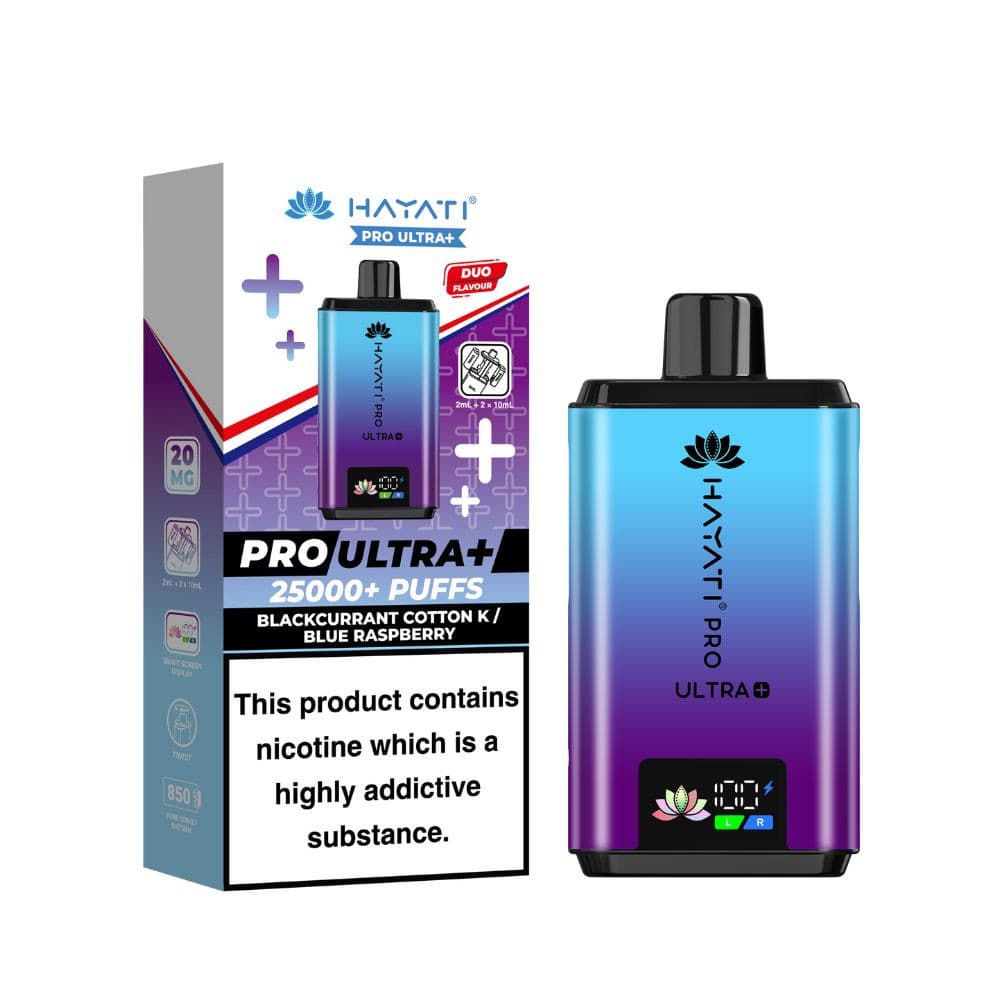 Blackcurrant Cotton K / Blue Raspberry Hayati Pro Ultra Plus 25k Vape Kit