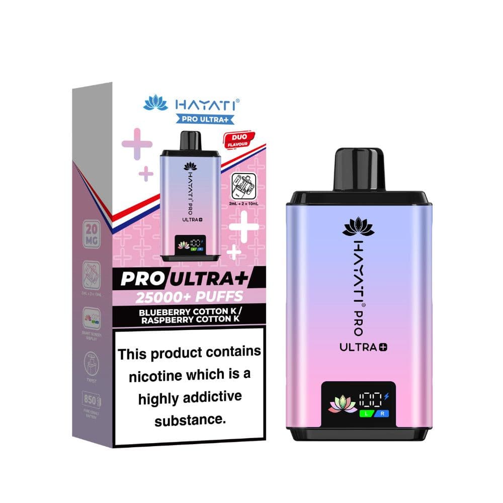 Blueberry Cotton K/ Raspberry Cotton K Hayati Pro Ultra Plus 25k Vape Kit