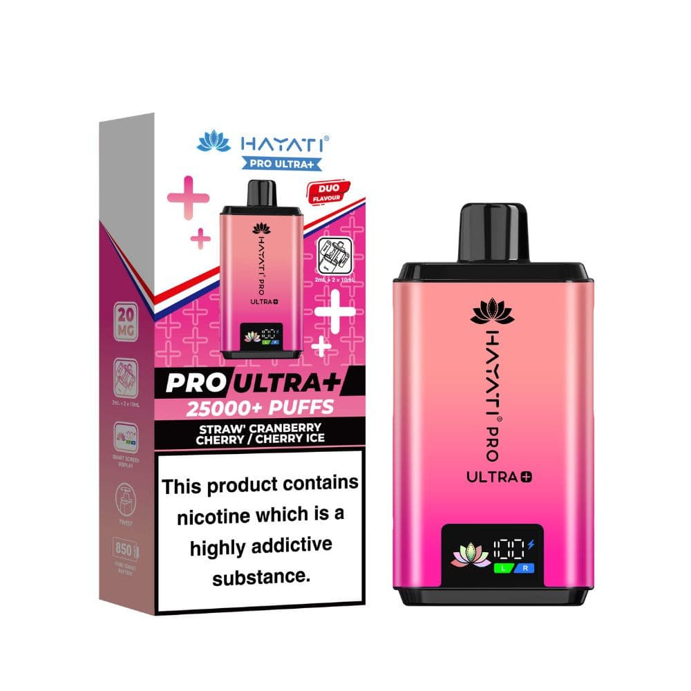 Strawberry Cranberry Cherry/ Strawberry Dragonfruit Hayati Pro Ultra Plus 25k Vape Kit