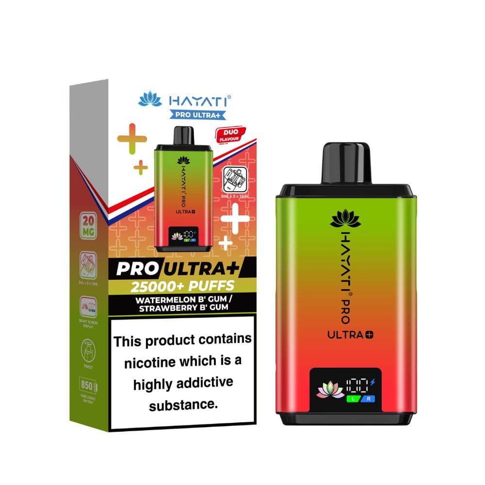 Watermelon Bubblegum/ Strawberry Bubblegum Hayati Pro Ultra Plus 25k Vape Kit