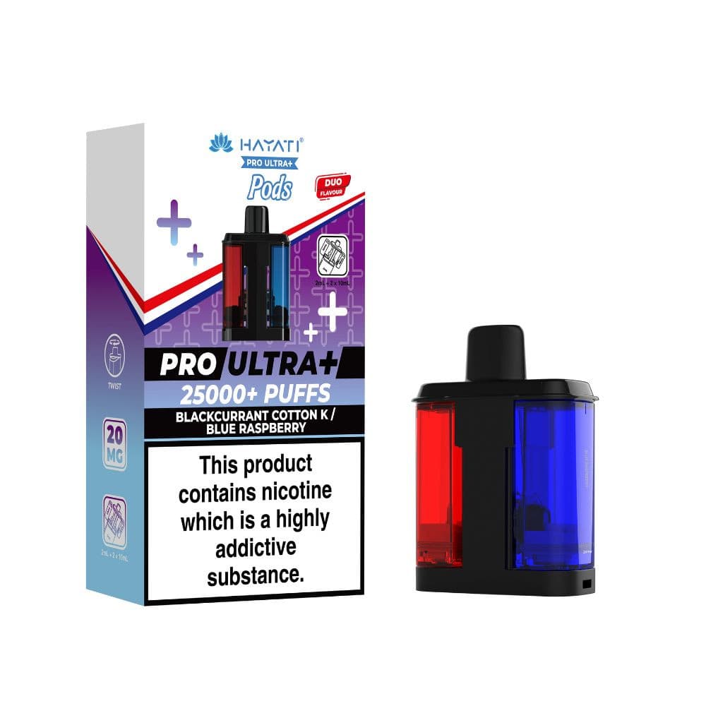 Blackcurrant Cotton K / Blue Raspberry Hayati Pro Ultra Plus 25k Vape Kit