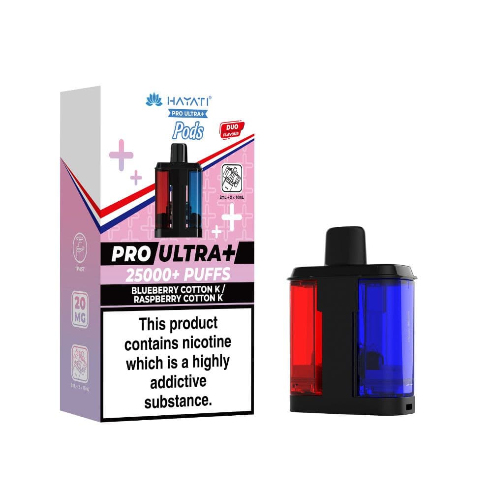 Blueberry Cotton K / Raspberry Cotton K Hayati Pro Ultra Plus 25k Vape Kit
