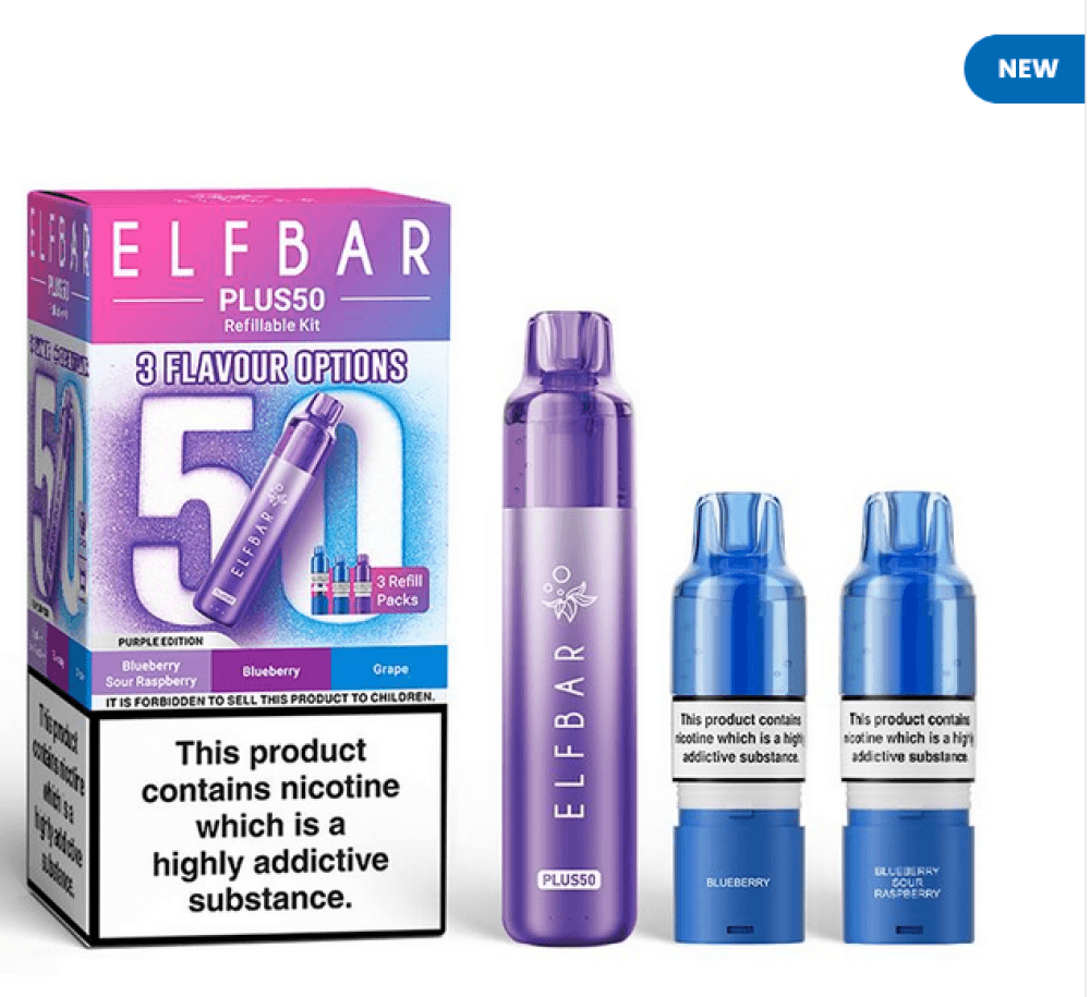 Purple Edition Elf Bar Plus50 Refillable Pod Vape Kit