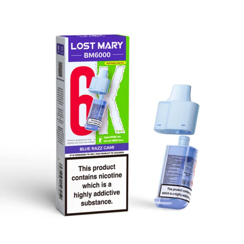 Blue Razz Gami Lost Mary Bm6000 Refill Pods