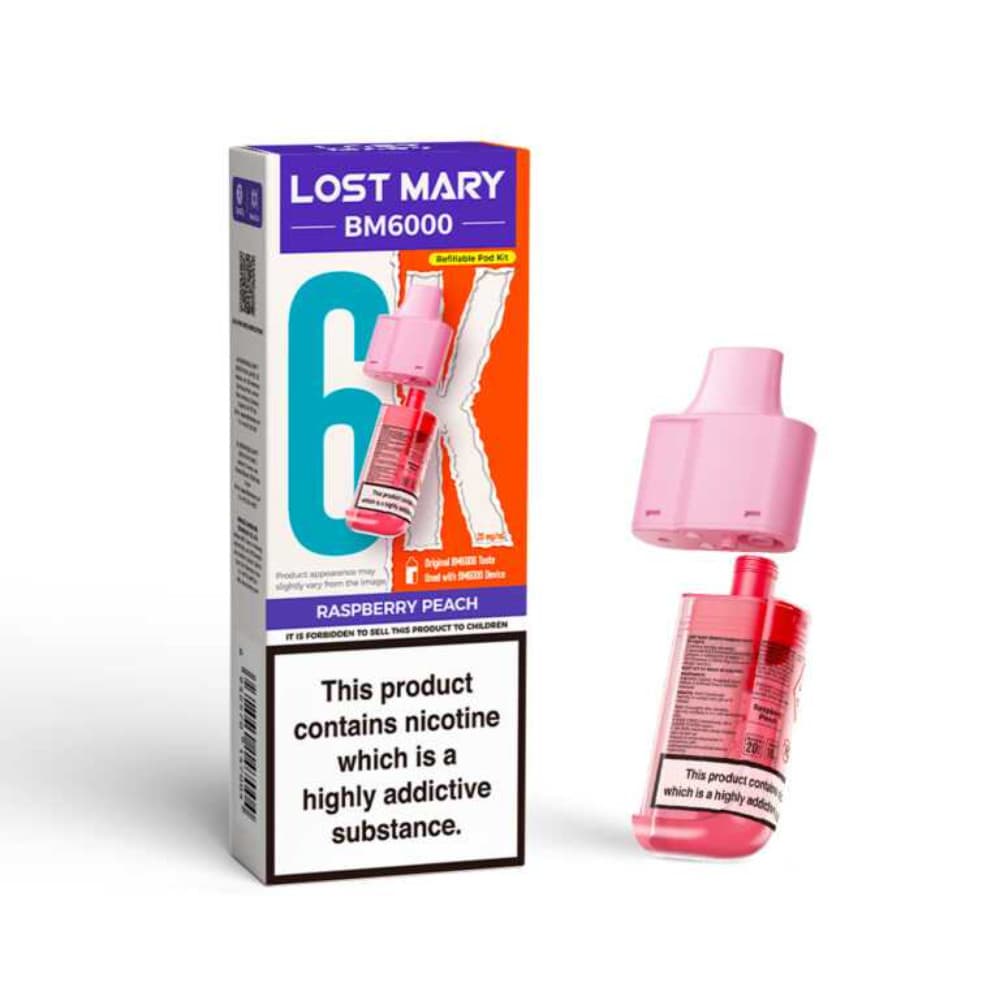 Raspberry Peach Lost Mary Bm6000 Refill Pods
