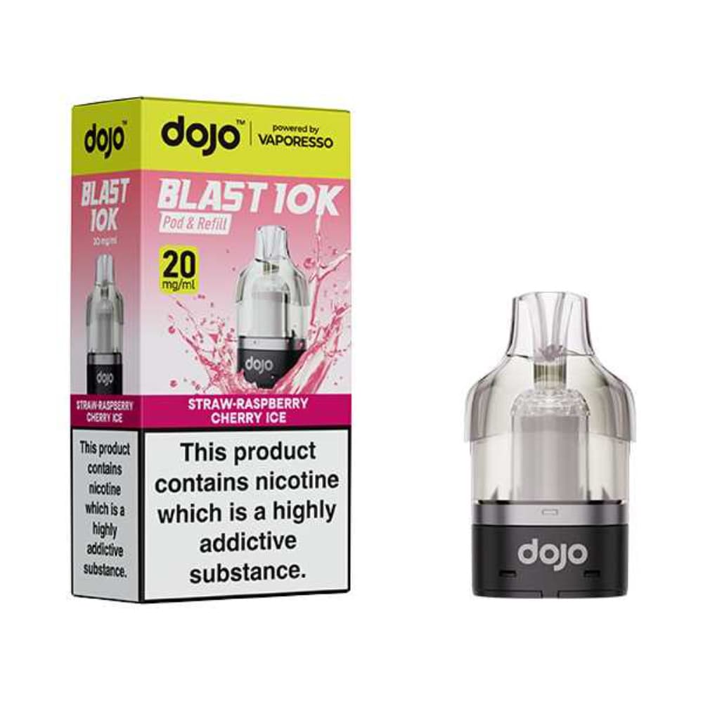 Straw-Raspberry Cherry Ice Dojo Blast 10K Refill Pods