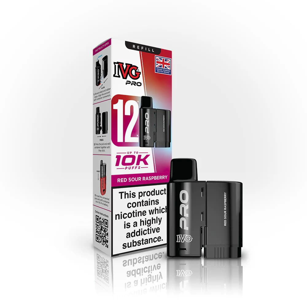 Red Sour Raspberry IVG Pro 12 10k Refill Pods