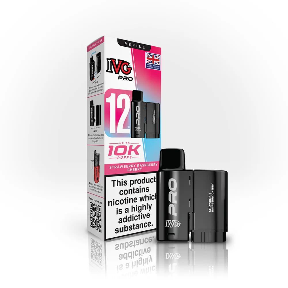 Strawberry Raspberry Cherry IVG Pro 12 10k Refill Pods